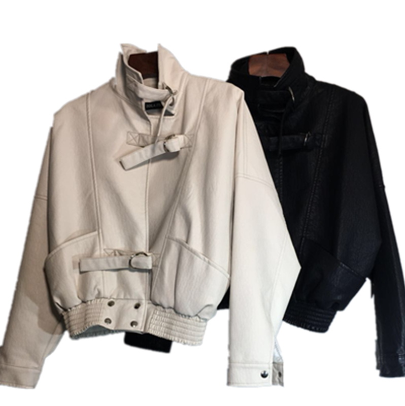 Veste Femme Fourrure Baggy Cuir Dame Manteau Vêtements Moto