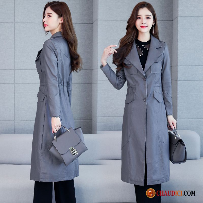 Veste Femme Habillée Simple Élégant Mode Doux Gris Pas Cher