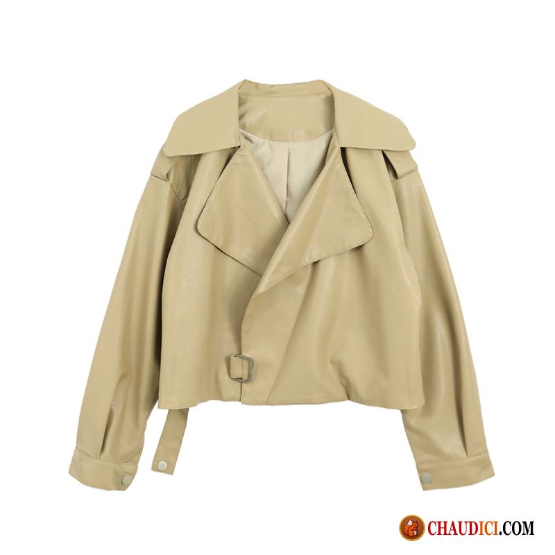 Veste Femme Simili Cuir Pas Cher Rosybrown Veste Femme Vêtements Moto Haute Cintrée Revers Roulé