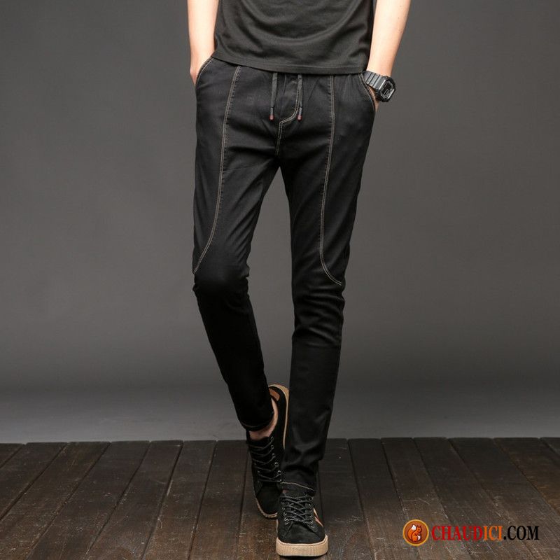 Veste Jean Pas Cher Noir Pantalons Tendance Homme Harlan