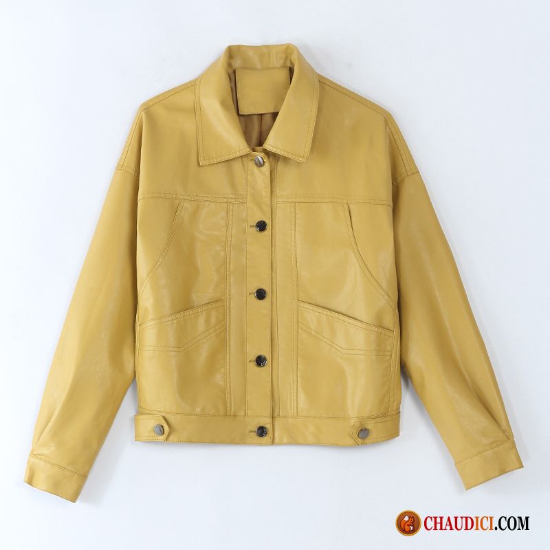 Veste Jeune Femme Palegoldenrod Pure Citron Simple Jaune L'automne Soldes