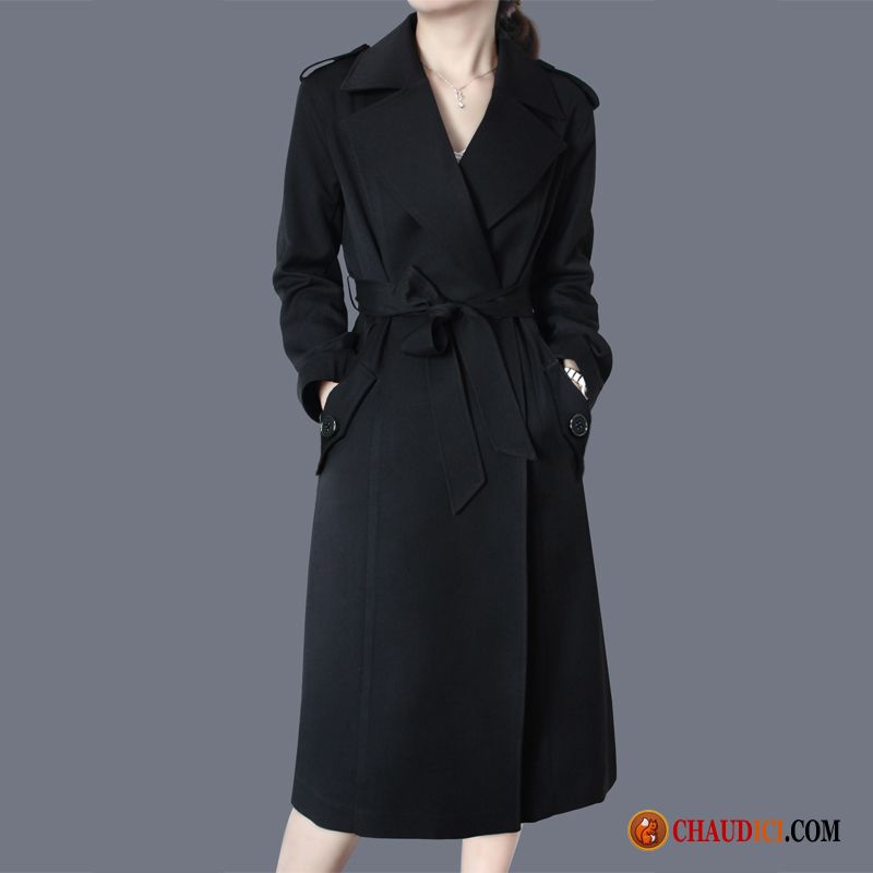 Veste Manche Cuir Femme Lavande Coupe Vent Longue Slim Manteau Grande Taille En Vente