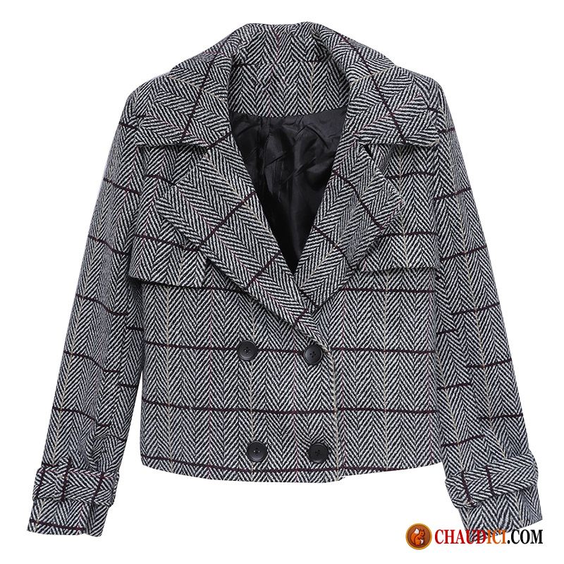 Veste Noire Cintrée Ambre Court Manteau Printemps Veste Femme