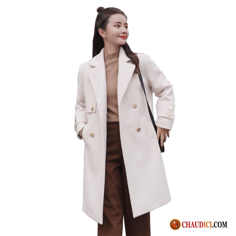 Veste Tres Chaude Femme Femme Blanc Longue Offre Spéciale Anti-saison