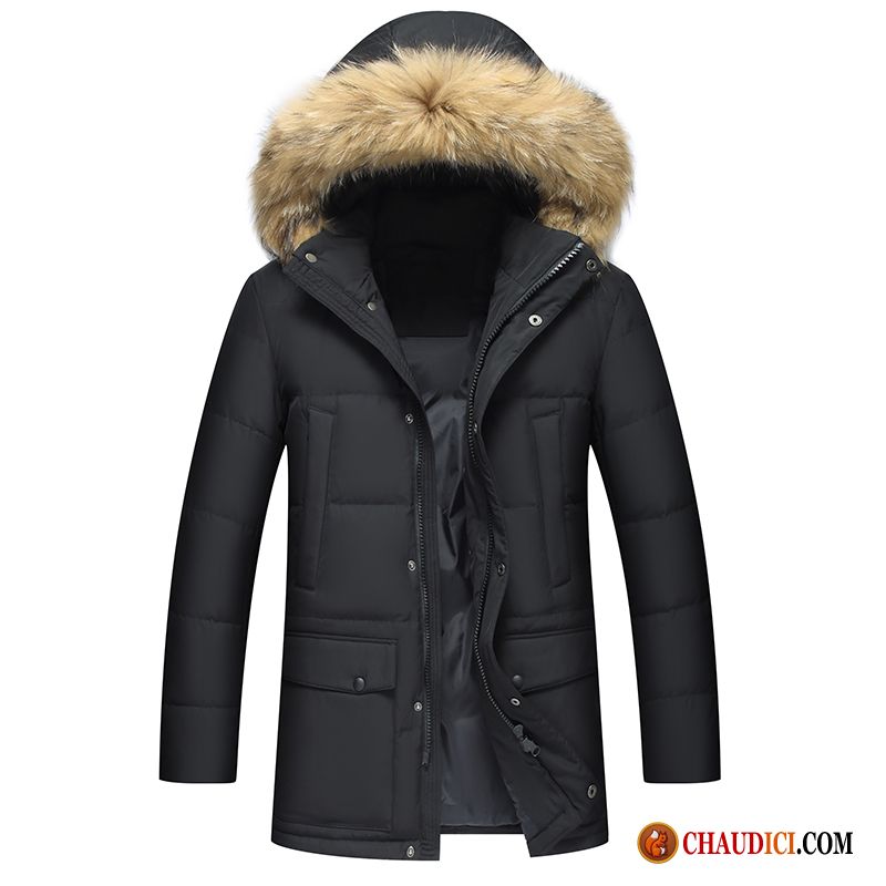 Vetement Doudoune Homme Rubine Doudoune Longue Épaissir Hiver Noir Pas Cher