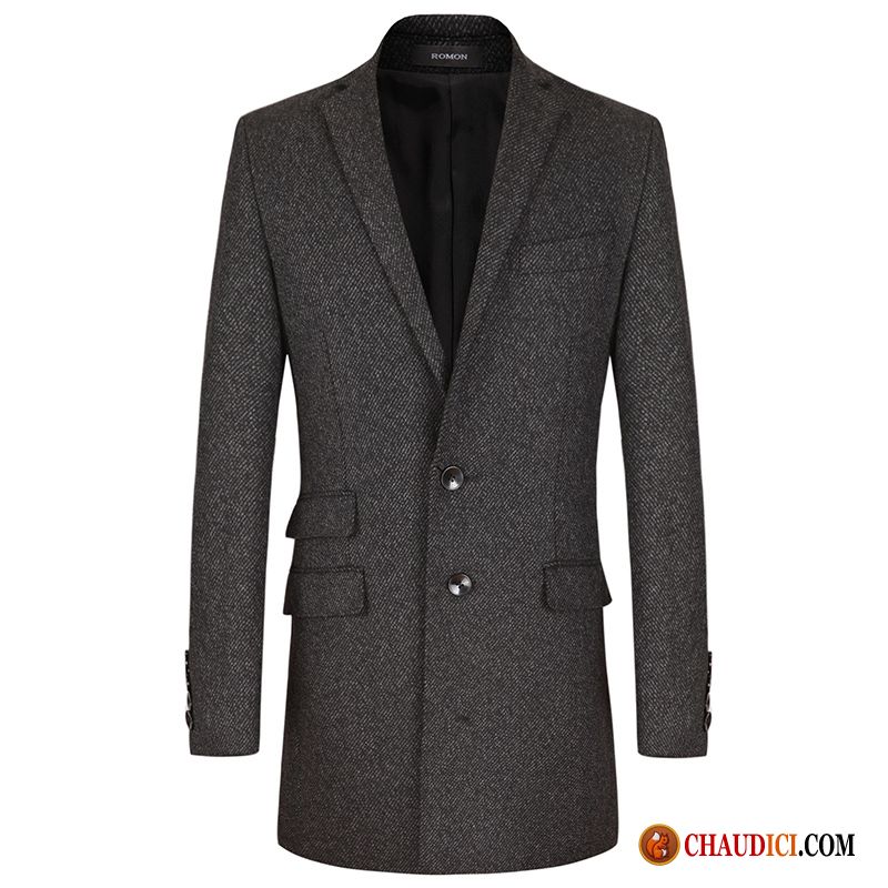 Vetement Homme Manteau Homme Bouton À Une Rangée De Laine Manteau Costume En Ligne