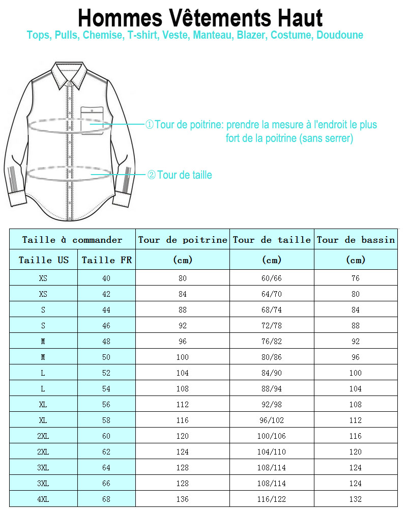 Homme Vêtements Taille