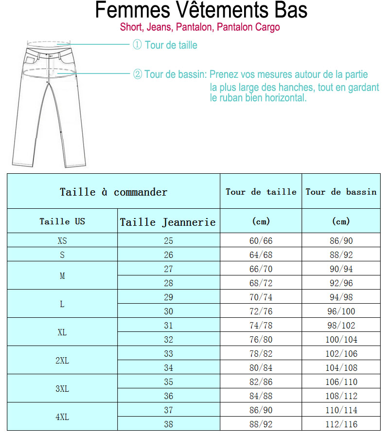Chaudici Femme Jeans Taille